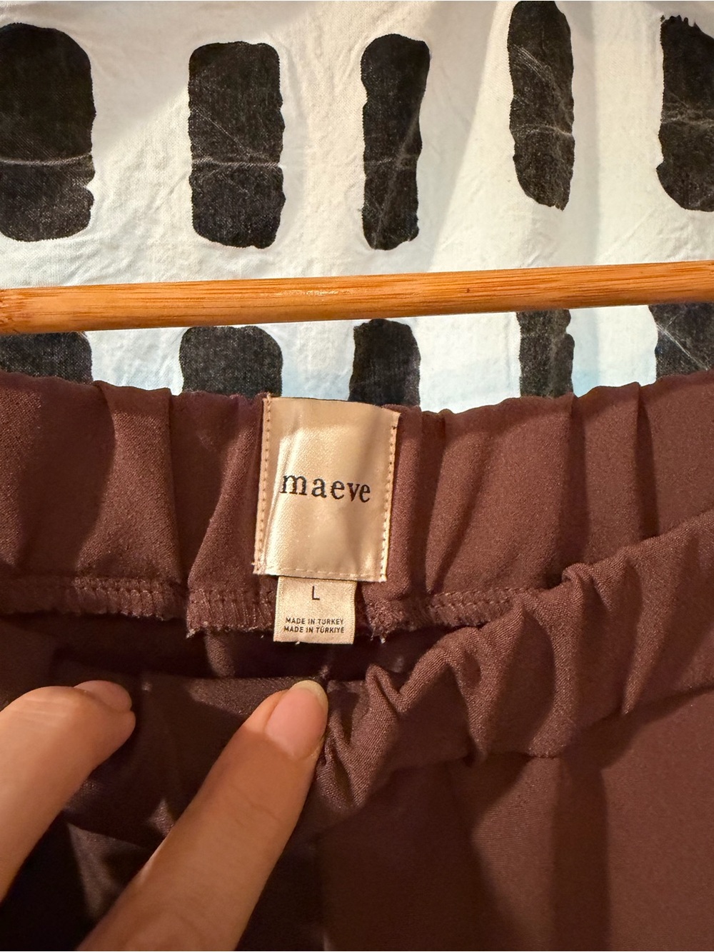 Anthropologie Maeve Wide-Leg Brown Lounge Track Pants with Side Stripe - Picture 5 of 6